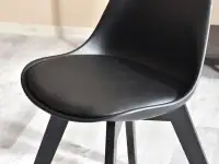 Krzesło z oparciem LUIS WOOD czarno-czarne - miękki pad
