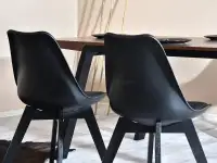 Krzesło z oparciem LUIS WOOD czarno-czarne - linia oparcia