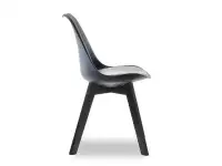 Krzesło z oparciem LUIS WOOD czarno-czarne - bok