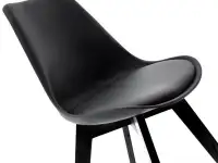 Krzesło z oparciem LUIS WOOD czarno-czarne - siedzisko i oparcie