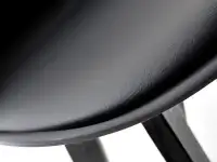 Krzesło z oparciem LUIS WOOD czarno-czarne - pad z eko-skóry