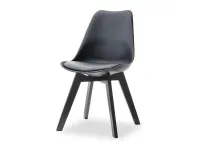 Produkt: Krzesło luis wood czarny skóra ekologiczna, podstawa czarny