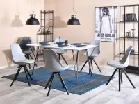 Krzesło obrotowe LUIS ROT szaro-czarne - w aranżacji ze stołem FORTE