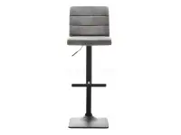 Designerskie krzesło barowe obrotowe 12 szary-chrom - przód
