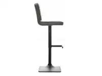 Designerskie krzesło barowe obrotowe 12 szary-chrom - profil