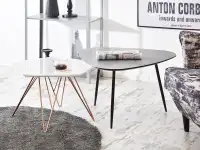 Komplet modnych stolików do salonu PENTA S i ROSIN XL - w aranżacji z fotelem MALMO