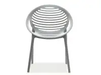 Krzesło ażurowe z tworzywa BORIA szare - przód