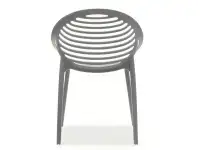 Krzesło ażurowe z tworzywa BORIA szare - tyl