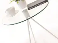 Stolik kawowy szklany TRIPOD WHITE - profil