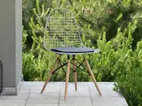 Produkt: Krzesło tarasowe mpc wire wood chrom skóra ekologiczna, podstawa buk