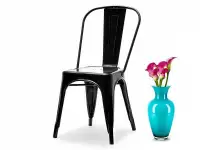 Krzesło metalowe na taras ALFREDO 1 czarne