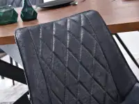 Krzesło ADEL CZARNY ANTIC z przeszywanej tkaniny vintage - przeszywana tkanina