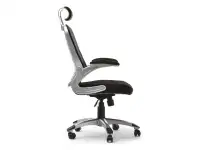 Fotel biurowy LUPO czarna tkanina mesh + srebrne tworzywo - profil