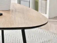Komplet stolików ROSIN XL SONOMA+ROSIN S ORZECH VINTAGE - czarny rant stolika