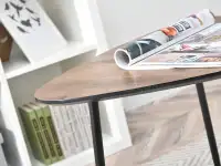 Komplet stolików ROSIN XL SONOMA+ROSIN S ORZECH VINTAGE - blat w kolorze orzecha