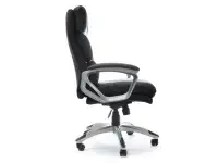 Komfortowy fotel biurowy BENON Z CZARNEJ SKÓRY EKO - profil