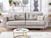 Sofa blink beżowy welur, podstawa buk