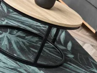 Mały stolik KODIA S SONOMA okrągły na czarnej nodze ze stali - podstawa