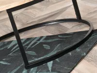 Okrągły stolik KODIA XL SONOMA na czarnej nodze ze stali - metalowa podstawa