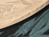 Okrągły stolik KODIA XL SONOMA na czarnej nodze ze stali - solidne wykończenia