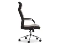 Fotel biurowy BOND BRĄZOWY ze skóry z ergonomicznym oparciem - bok