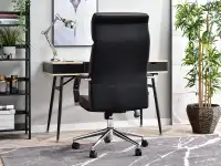 Fotel biurowy BOND BRĄZOWY ze skóry z ergonomicznym oparciem - subtelny tył
