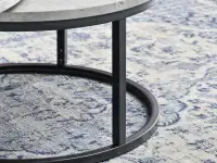 Mały okrągły stolik kawowy KODIA S BETONOWY z czarną nogą - designerska podstawa