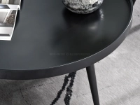 Duży stolik do kawy LAVIN XL CZARNY okrągły do salonu loft - charakterystyczne detale