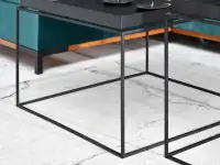 Komplet stolików do kawy RIMA S+XL CZARNE kwadraty loft - industrialna podstawa