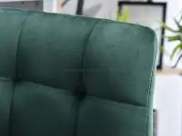 Eleganckie krzesło barowe z oparciem NEVA ZIELONE welurowe - charakterystyczne detale