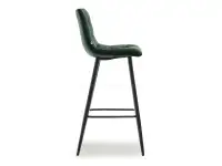 Eleganckie krzesło barowe z oparciem NEVA ZIELONE welurowe - profil