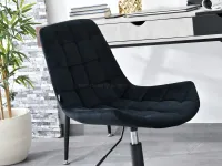 Fotel biurowy obracany ELIOR CZARNY welur na czarnej nodze - welurowe siedzisko