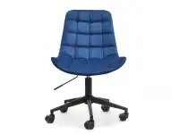 Krzesło obrotowe do biurka ELIOR GRANAT welur i czarna noga - przód