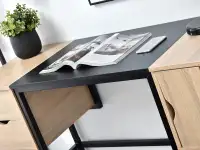 Eleganckie biurko LOFT CZARNE - SONOMA z dużym blatem - ciekawe połączenie kolorystyczne