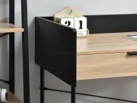 Nowoczesne biurko z szufladami HAGA CZARNE - SONOMA - ciekawe połączenie kolorystyczne