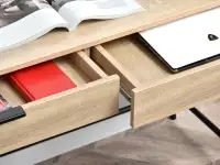 Nowoczesne biurko z szufladami HAGA CZARNE - SONOMA - stylowe szuflady