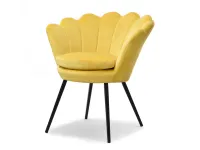 Produkt: Fotel lazar żółty welur, podstawa czarny
