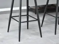 Krzesło barowe NEVA CZARNE welurowe z pikowaniem - podstawa