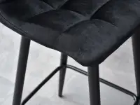 Krzesło barowe NEVA CZARNE welurowe z pikowaniem - welur