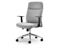 Produkt: Fotel biurowy lerato szary melanż tkanina, podstawa chrom