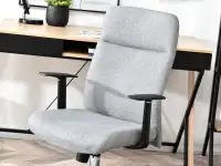 Fotel biurowy LERATO SZARY MELANŻ tapicerowany tkaniną - ergonomiczne siedzisko