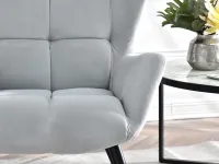 Fotel wypoczynkowy KIKORI SZARY tapicerowany welurem - siedzisko