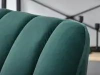 Fotel bujak ZIELONY BUTELKOWY na bukowych płozach - pionowe przeszycia