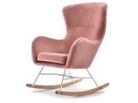 Produkt: Fotel nesta pudrowy welur, podstawa biały-buk