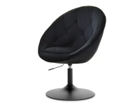 Fotel lounge 3 czarny welur, podstawa czarny