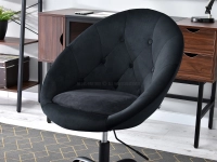 Obrotowy fotel LOUNGE 4 CZARNY z nogą na kółkach - pikowane siedzisko