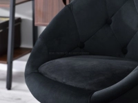 Obrotowy fotel LOUNGE 4 CZARNY z nogą na kółkach - charakterystyczne detale