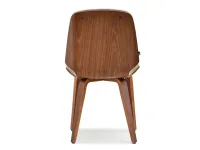 Drewniane krzesło VINCE BEŻOWE - orzechowe nogi - tył