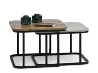 Produkt: Zestaw ława iriga XL orzech vintage-iriga S beton, podstawa czarny