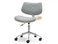 Produkt: Fotel biurowy bruno buk-szary skóra ekologiczna, podstawa chrom